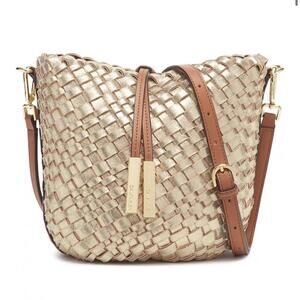 CALVIN KLEIN Naomi Woven Crossbody Bag Gold/Brown